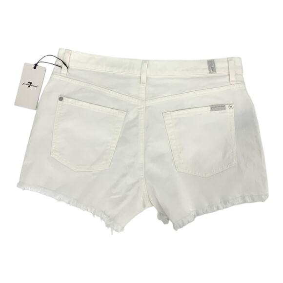 7 For All Mankind Cutoff Denim Shorts White Size 31 NWT $139 MSRP - Picture 7 of 7